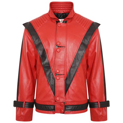 michael jackson red jacket replica|michael jackson with leather jacket.